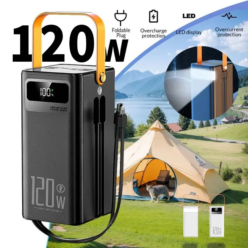 

300000mAh Portable Power Bank 120W Super Fast Charging External Battery High-capacity LED Digital Display For Phone Durable