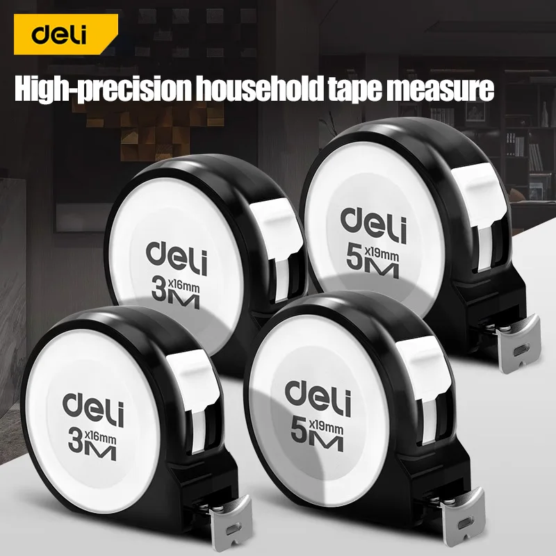 

Deli 3M/5M High Precision Steel Measurement Tape System Auto Lock Tape Measure Retractable Professional Measuring Tool