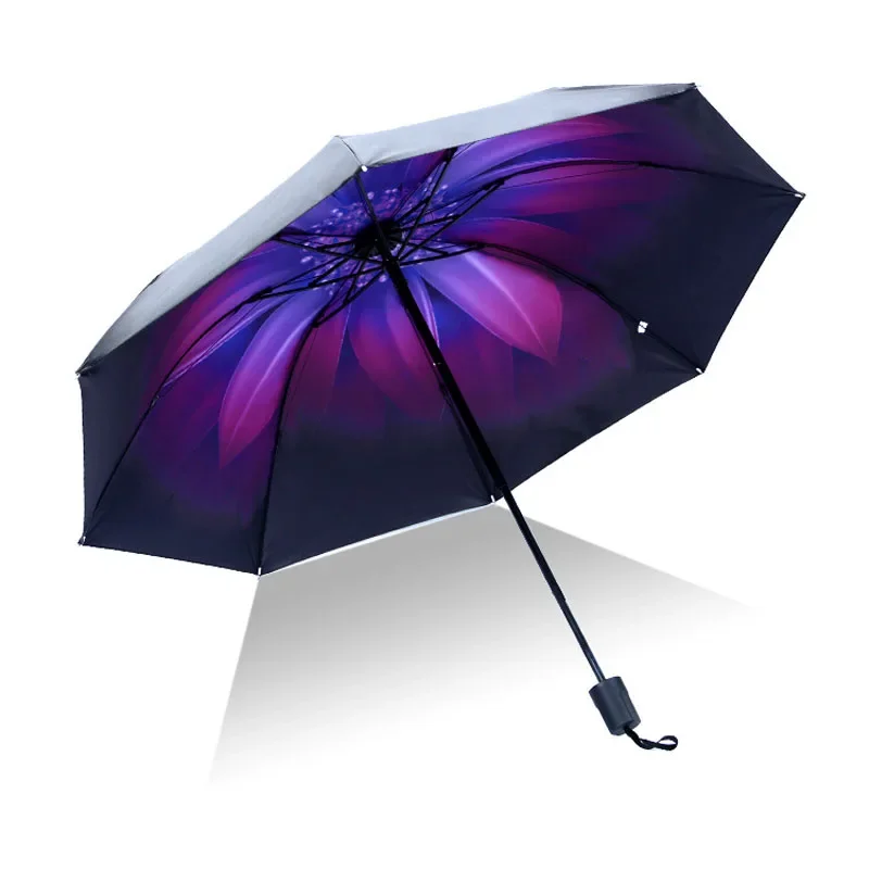 Men Women Sun Rain Umbrella UV Protection Windproof Folding Compact Outdoor Travel Umbrellas