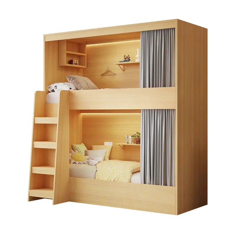 Space Capsule Bunk Bed for Adults Heavy Duty Metal Frame with Privacy Curtain Noise Reduction Design for Student Dormitory
