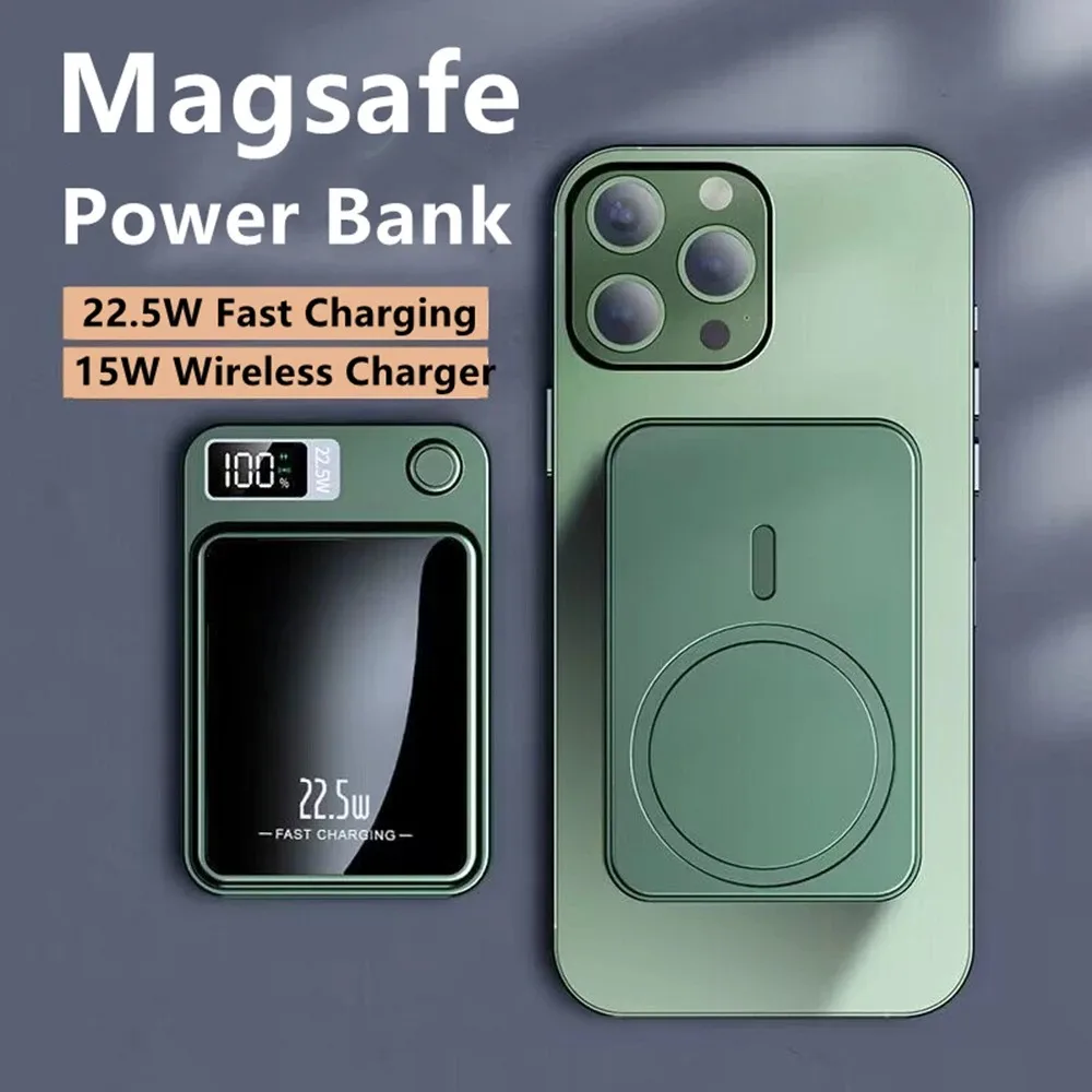 Xiaomi 100000 Mah Banco de energía inalámbrico magnético 22,5 w Mini banco de energía portátil tipo C para Iphone Samsung Huawei carga rápida