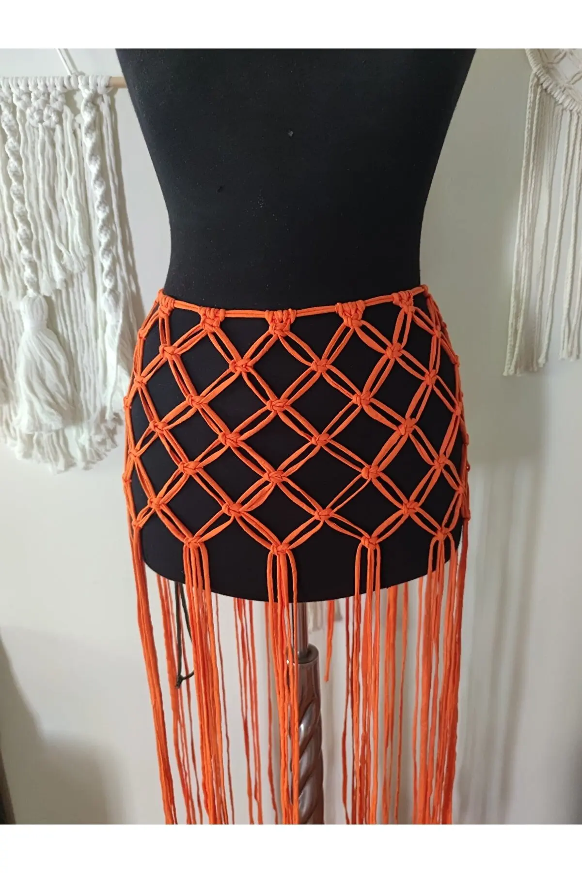 Macrame Handmade Orange Women 'S Beach And Festival Kilt-Pareo-BNT877