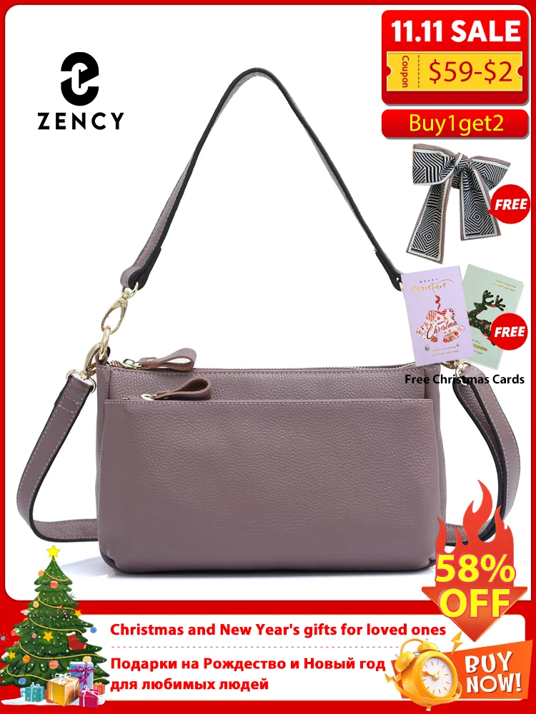 

Zency натуральная кожа простая Классическая новая женская сумка через плечо квадратная маленькая сумка через плечо для женщин высокое качество мягкая