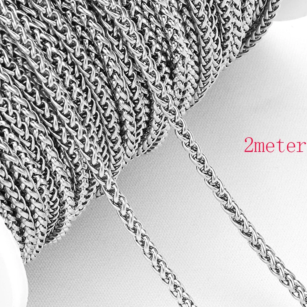 1M/2M Stainless Steel Keel Chains Thick Link Chain for Necklace Bracelet DIY Jewelry Making Handmade Accessories Wholesale