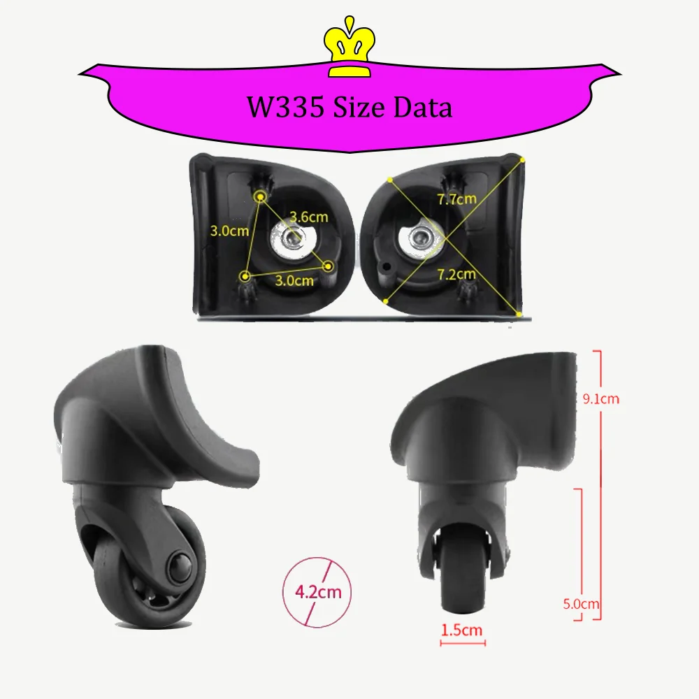W335 Suitcase Luggage Customs Box Repair Pulley High Quality Material Selection Durable Boarding Case Replacement Rollers