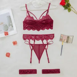 Sexy Lingerie Woman Set Lace Transparent Underwear Brief Sets Bra Kit Push Up Breves Sets Erotic Bra And Panty Set