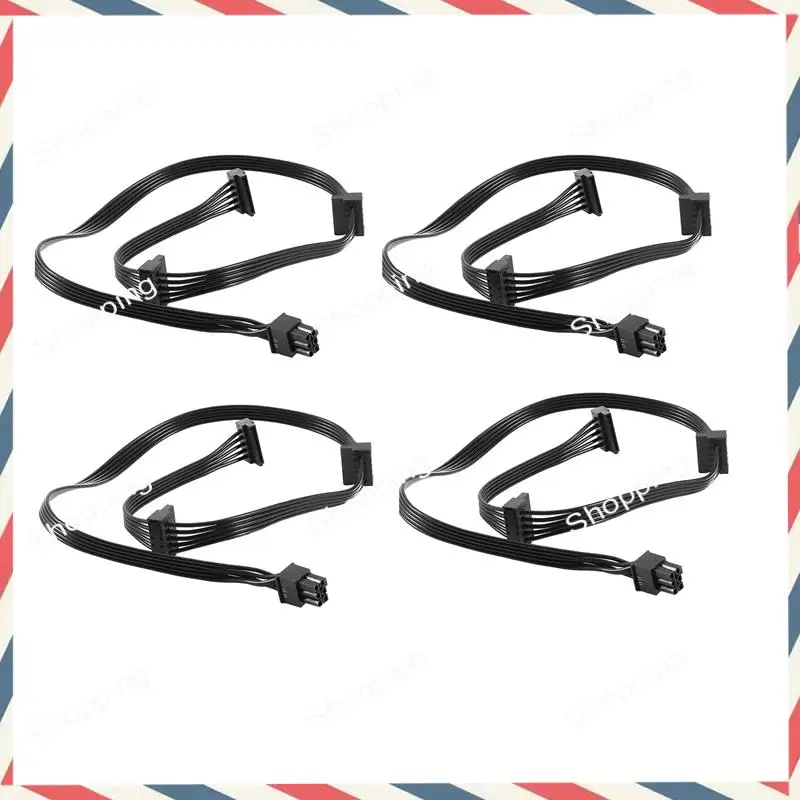

M20K 4 Pcs 6 Pin To 3X SATA Driver Power Supply Cable For EVGA Supernova 650 750 850 1000 1600 2000 G2 G3 P2 T2 GS