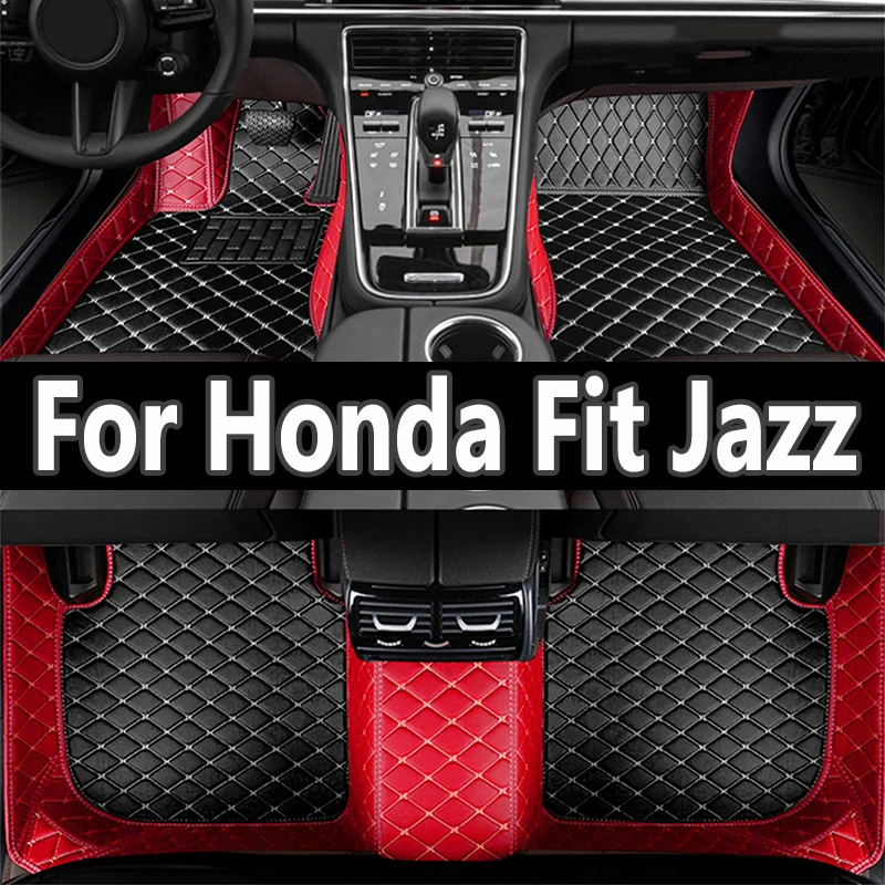 

Car Floor Mats For Honda Fit Jazz GK3 4 5 6 7 2014~2020 Carpet Mat Luxury Leather Rug Interior Parts Car Accessories GH7 GP5 6