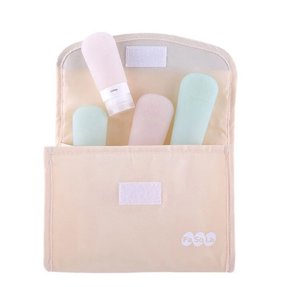 

2Pcs Flexible Silicone Travel Bottles with Brush Head and Suction Cup Reusable Space Saving Portable Lotion Shampoo Sunscreen