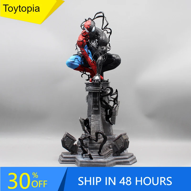 

38cm Marvel Comics Figure Venom Spider Man Movie Symbiote Peripheral Can Emit Light Model PVC Ornament Toy Collection Boy Gift