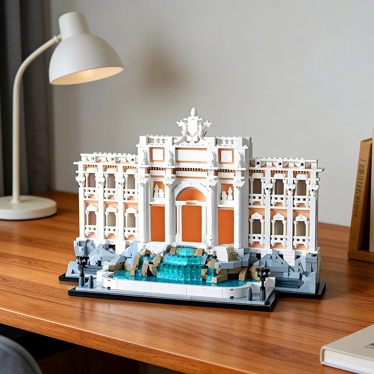 Tervező kockás játék olasz nevezetességek építészet utcakép Trevi-kút ART kockák MOC-21062 modell épület tégla ajándék