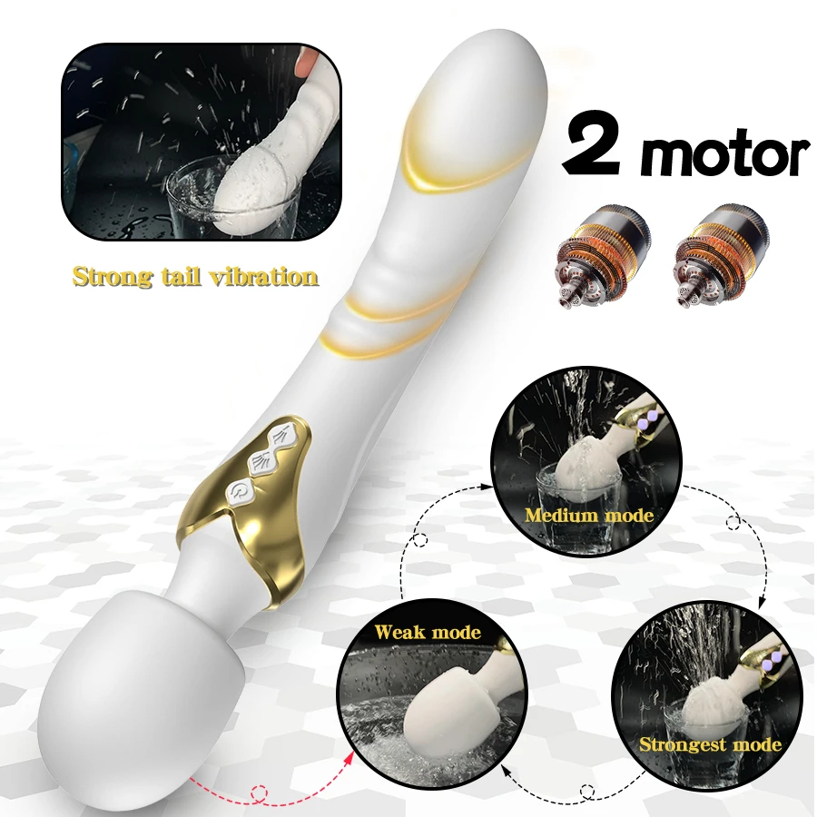 Vibrator Wand for Women 10 Modes Clitoris Stimulator G Spot Vagina Massager Adult Sex Toys for Woman