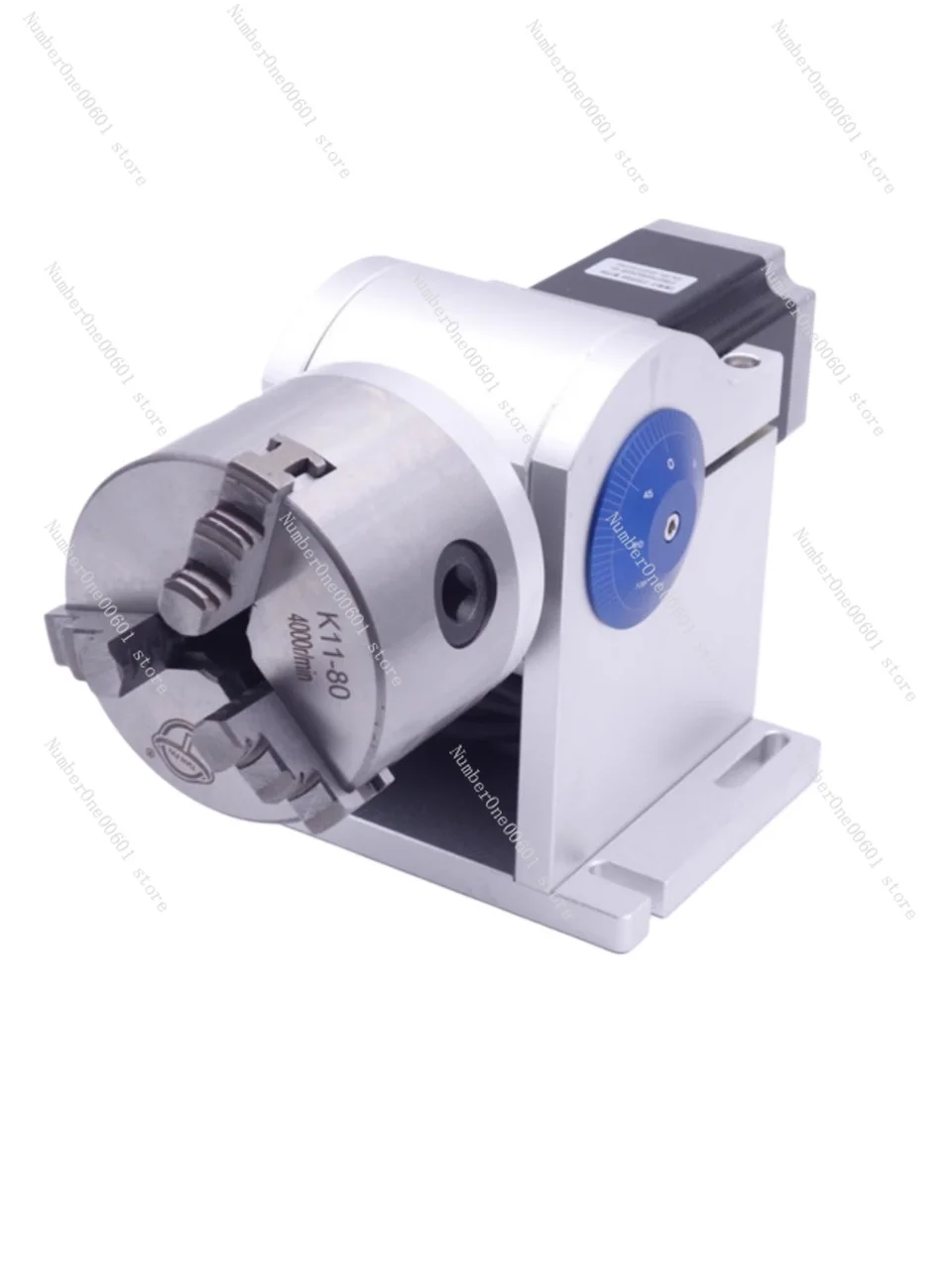 D80 Short Laser Marking Machine Rotating Motor Shaft Rotating Fixture Three-Claw Clip Manual Clamping with Working Table