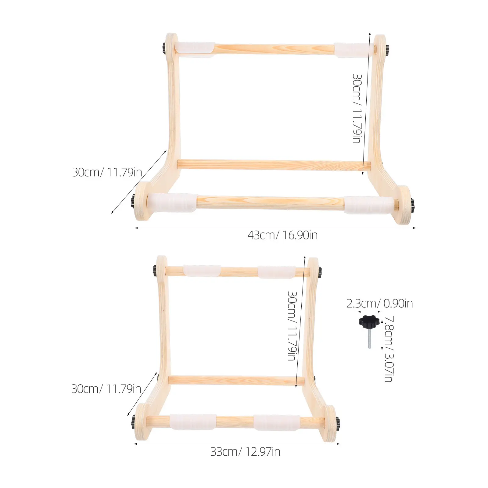 Handcrafted Wood Adjustable Embroidery Hoop Stand Cross Stitch Frame for Lap Tabletop Use Stable Portable Needlework Craft
