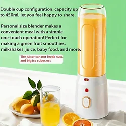 1pc Portable mini blender, wireless portable juicer, and milkshake blender, suitable for kitchen, home, and travel