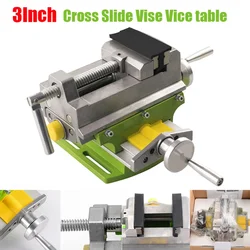 3 Inch Cross Slide Vise Vice Table Compound Table Worktable Bench Alunimun Alloy Body for Milling Drilling