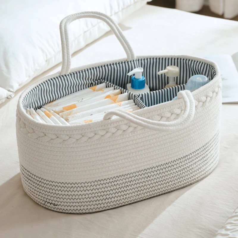 

Multifunctional Travel Out Portable Mommy Bag Cotton Rope Diaper Bag Diaper Storage Bag Baby Diaper Storage Basket