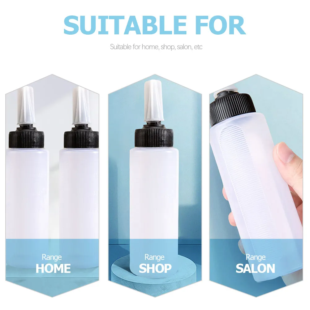 4Pcs Hair Coloring Bottle Refillable Squeeze Applicator Bottles for Salon Home DIY Hair Dyeing Tattoo Lab Cleaning Professional