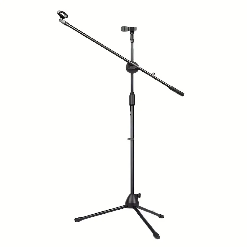 

Premium Microphone Stand - Detachable Tripod Boom Stand W/ Clip Holder & Metal Base - Perfect For Singing, Speech, Stage