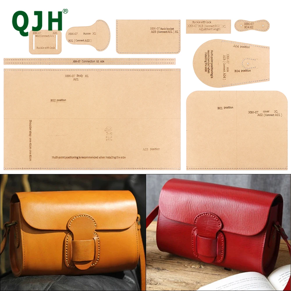 1set DIY Leather Crossbody Bag Template Set - Kraft Paper Design Pattern Stencil for Handmade Fashion Shoulder Bag Crafting Mold