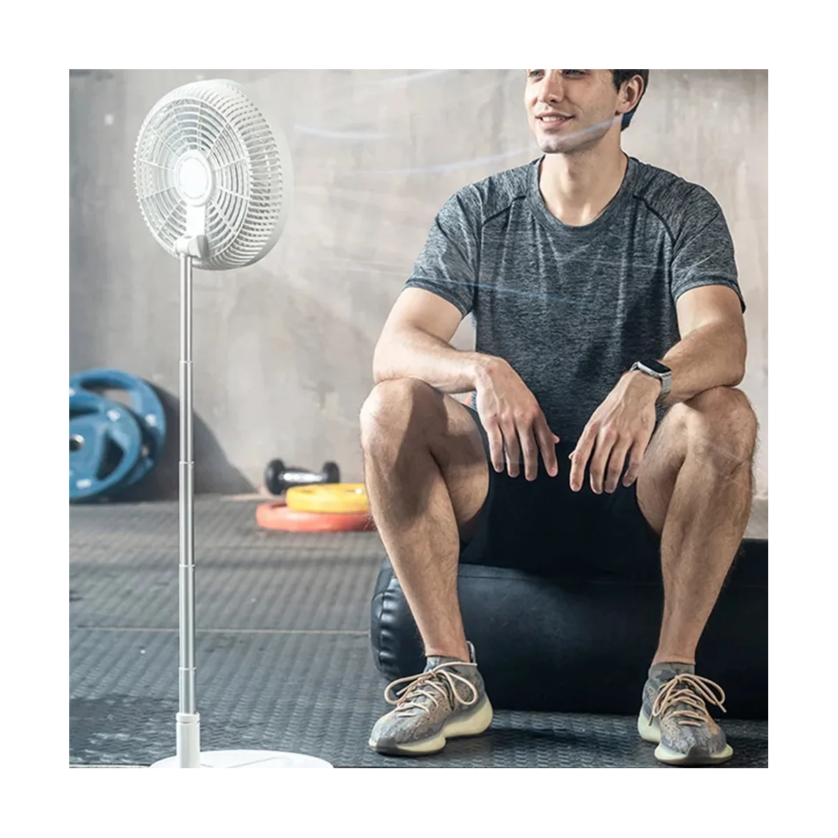 7200MAh مروحة محمولة قابلة للشحن مروحة تلسكوبية صغيرة قابلة للطي منخفضة الضوضاء مروحة تبريد كهربائية للمنزل في الهواء الطلق C-A59E