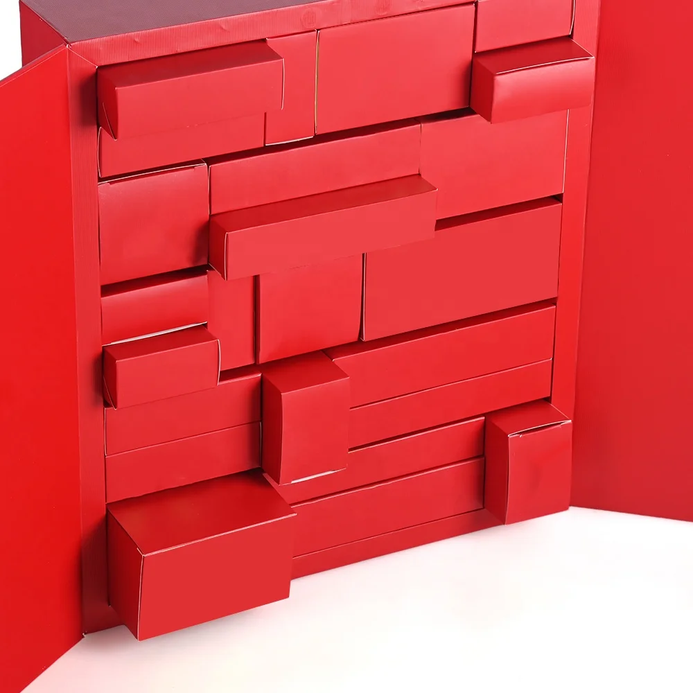 Customization.Personalized Christmas Advent Calendar Box Kids Holiday Gift  Sustainable Cardboard Box with Ribbon