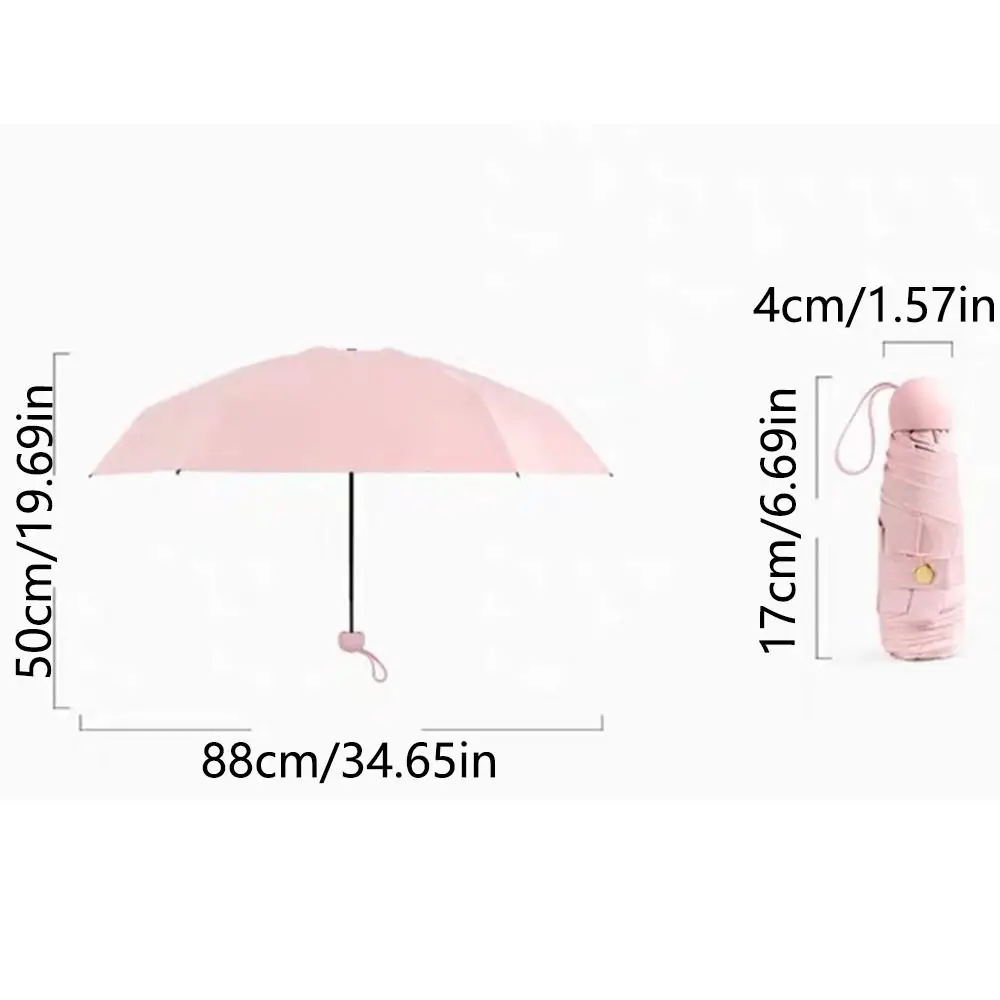 Travel Umbrella - Mini Folding Compact Umbrella with Case, 6/8 Ribs Lightweight Portable Umbrella