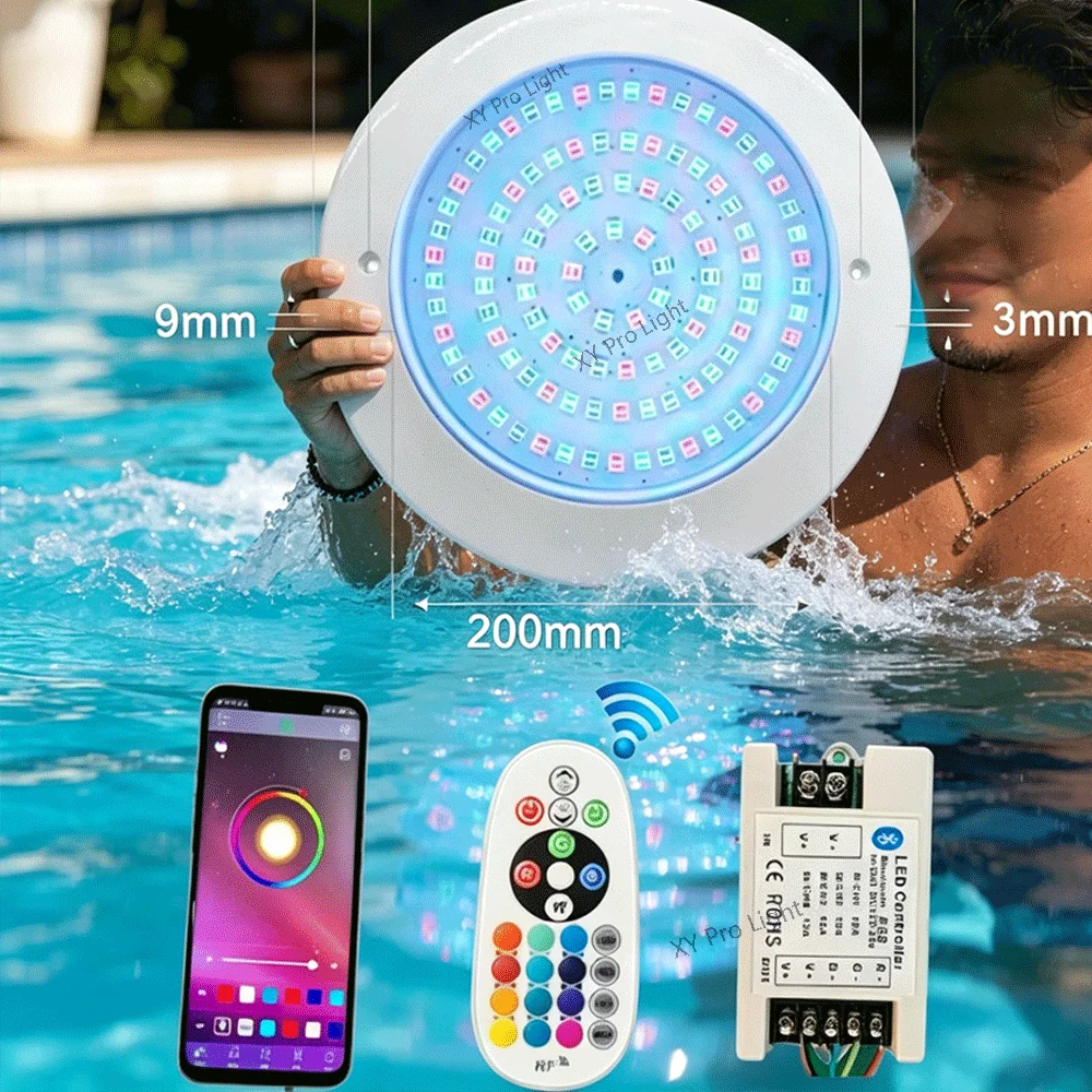30W RGB LED Swimming Pool Light IP68 Waterproof 12V Outdoor Embedded Wall-mounted UnderWater Lamp Pond LED Piscina Luz Spotlight