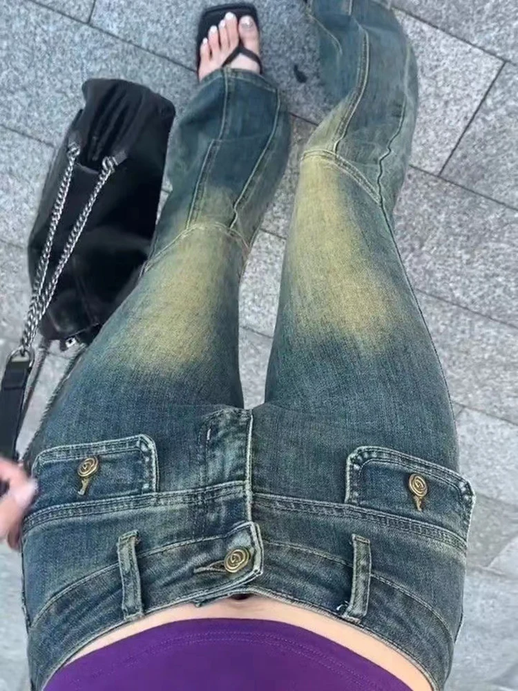 Retro High Waist Bell Bottom Jeans Women\'s New 2025 Spring Autumn Slimming Fashionable Long Cotton Stretch Denim