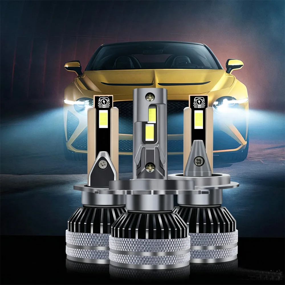H4 LED Headlight Bulbs High Low Beam H1 H11 9006 H7 LED Headlight 6000K White Car Light Temperature Switching Front Lights 12V