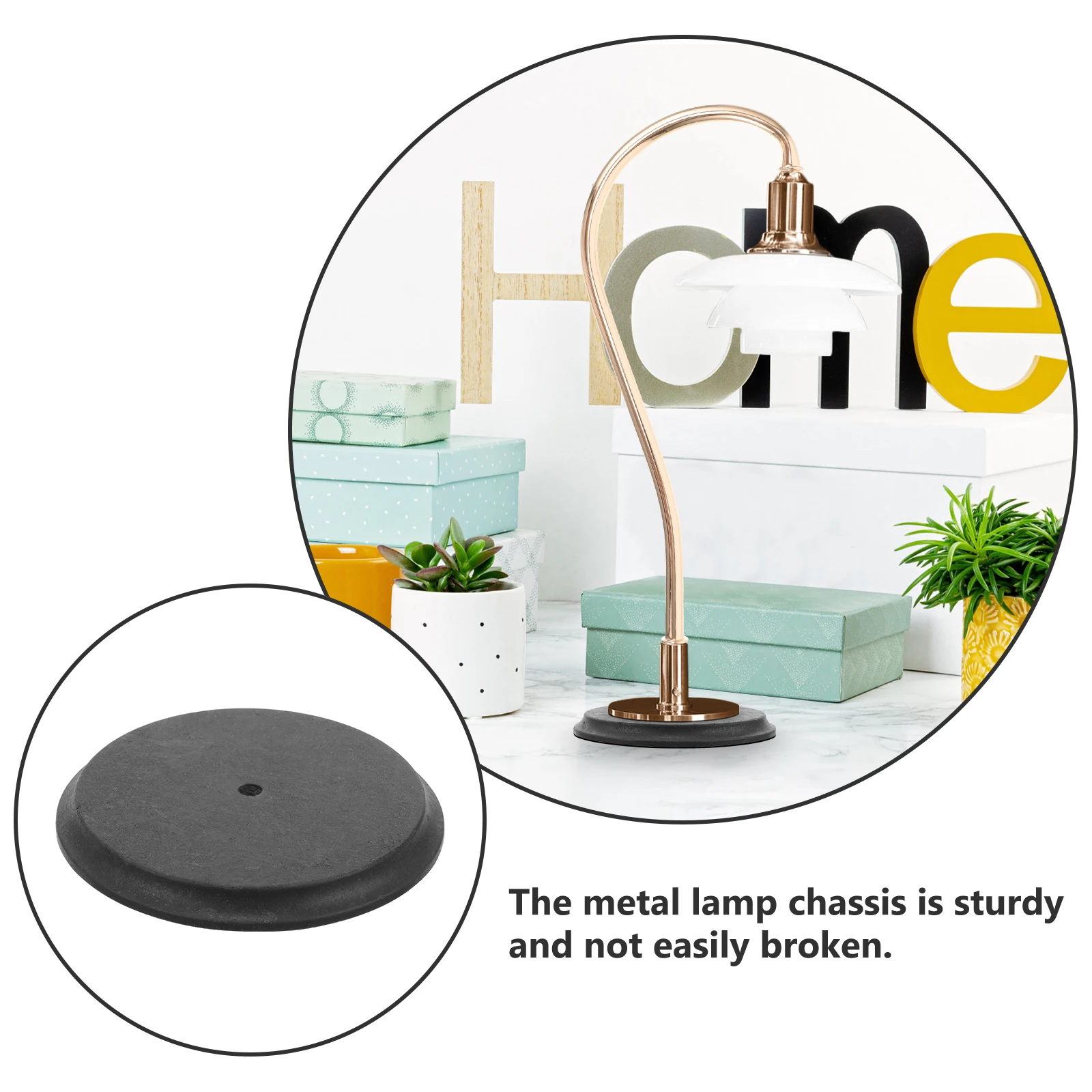 قاعدة مصابيح مكتبية مرجحة مستديرة من الحديد الثقيل مصباح رمل هيكل حامل مصباح أرضي ملحق لمنع الاستقرار #1