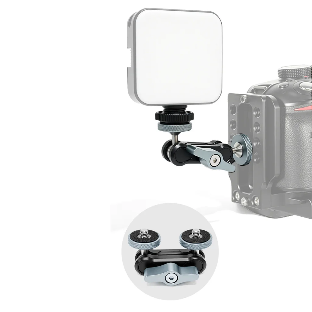 Magic Arm 92-103MM Dual 1/4" Schraube 360° ° Kugelkopf Verstellbarer Gelenkarm für Kamerakäfig Gimbal Stativ Monitor Mikrofon – Detail 20