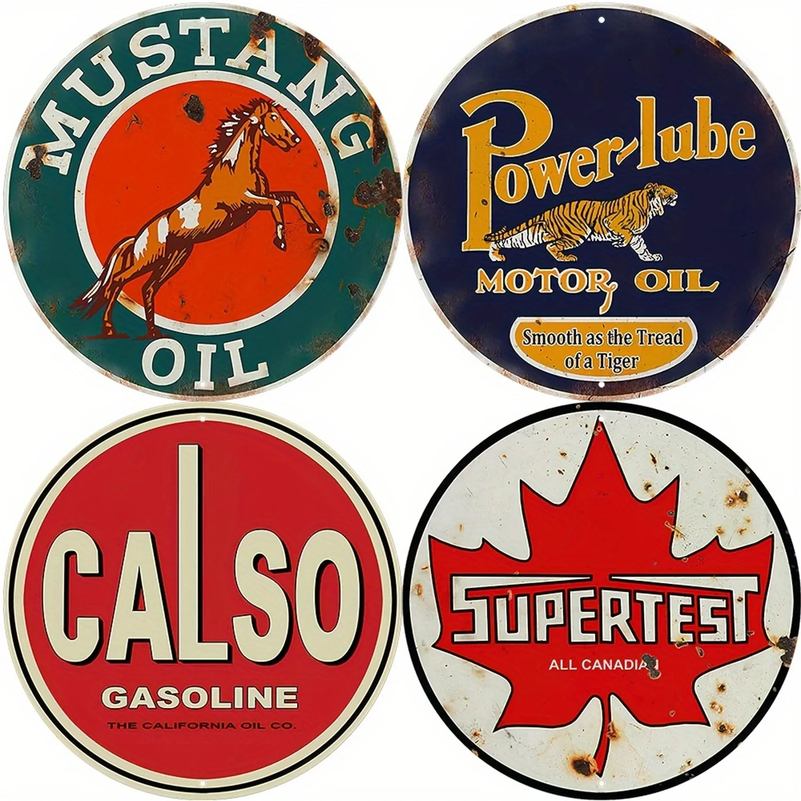 Esso Motor Oil Happy Motoring Vintage Metal Sign Gas Station Signs From Vintage Garage Bar Club Wall Decor Metal Signs Round