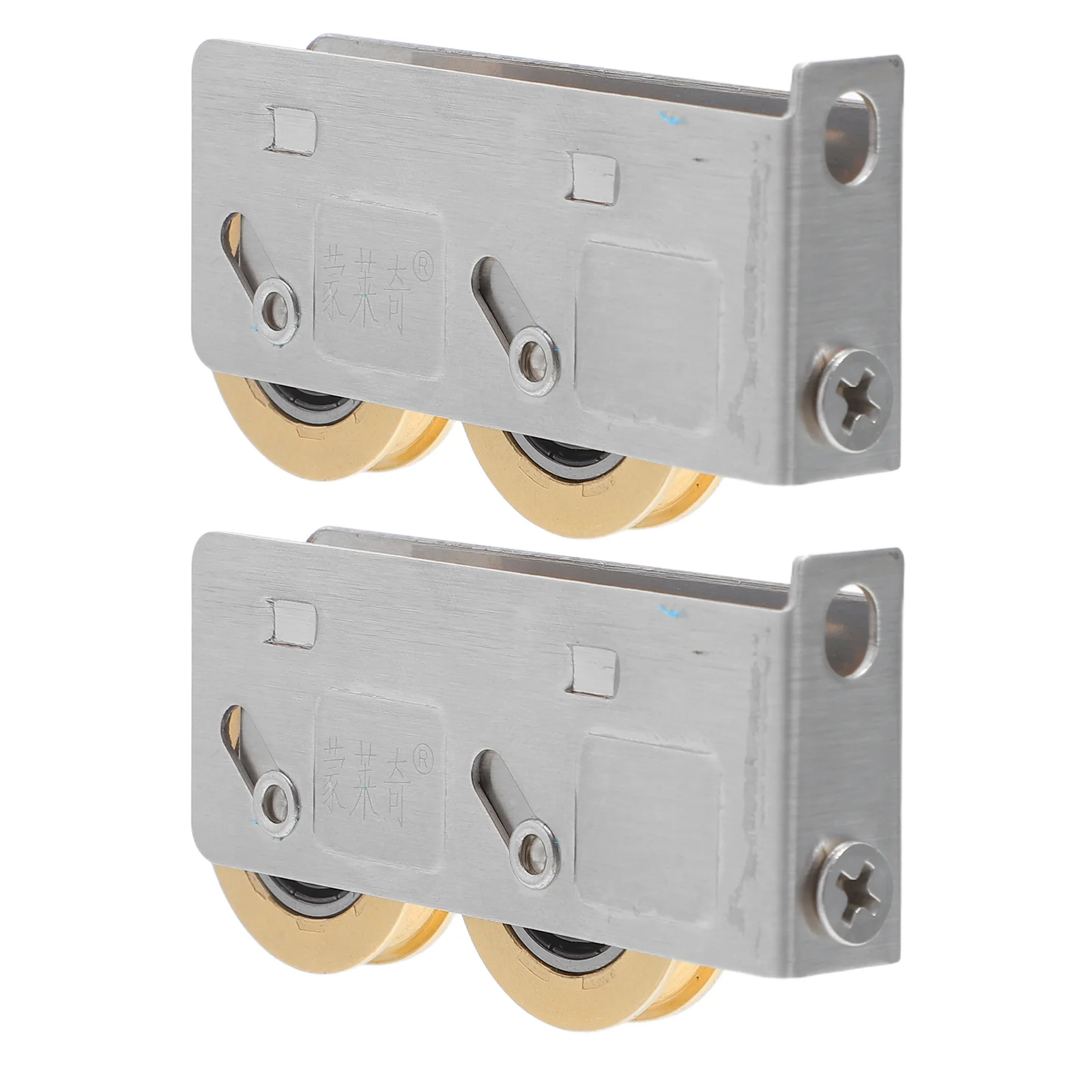 

2pcs Stainless Steel Pulley 828-Type Dual Copper Wheel Sliding Glass Door Roller Heavy Load Tandem Bearing For Patio Window