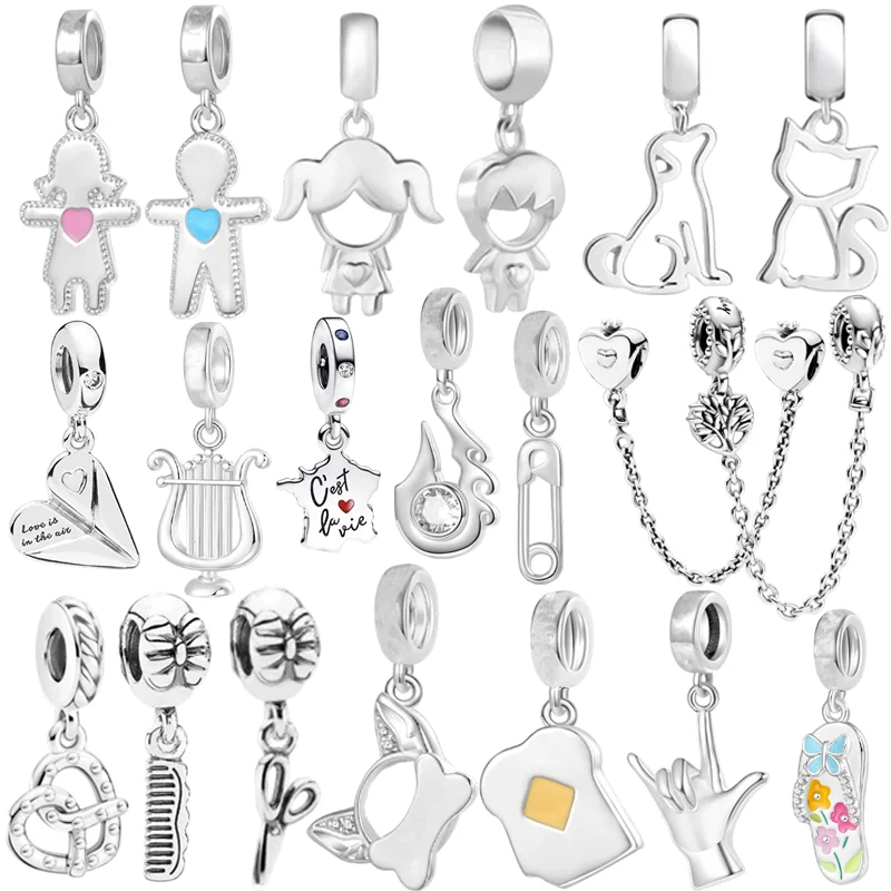 حار بيع سلسلة متعددة سحر الخرزة قلادة تنطبق على الأصلي الأوروبي تصفيح الفضة والمجوهرات DIY بها بنفسك صنع هدية رائعة فريدة من نوعها