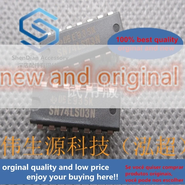 10pcs only orginal new straight plug SN74LS03N 74LS03 DIP-14 grid---inverter IC