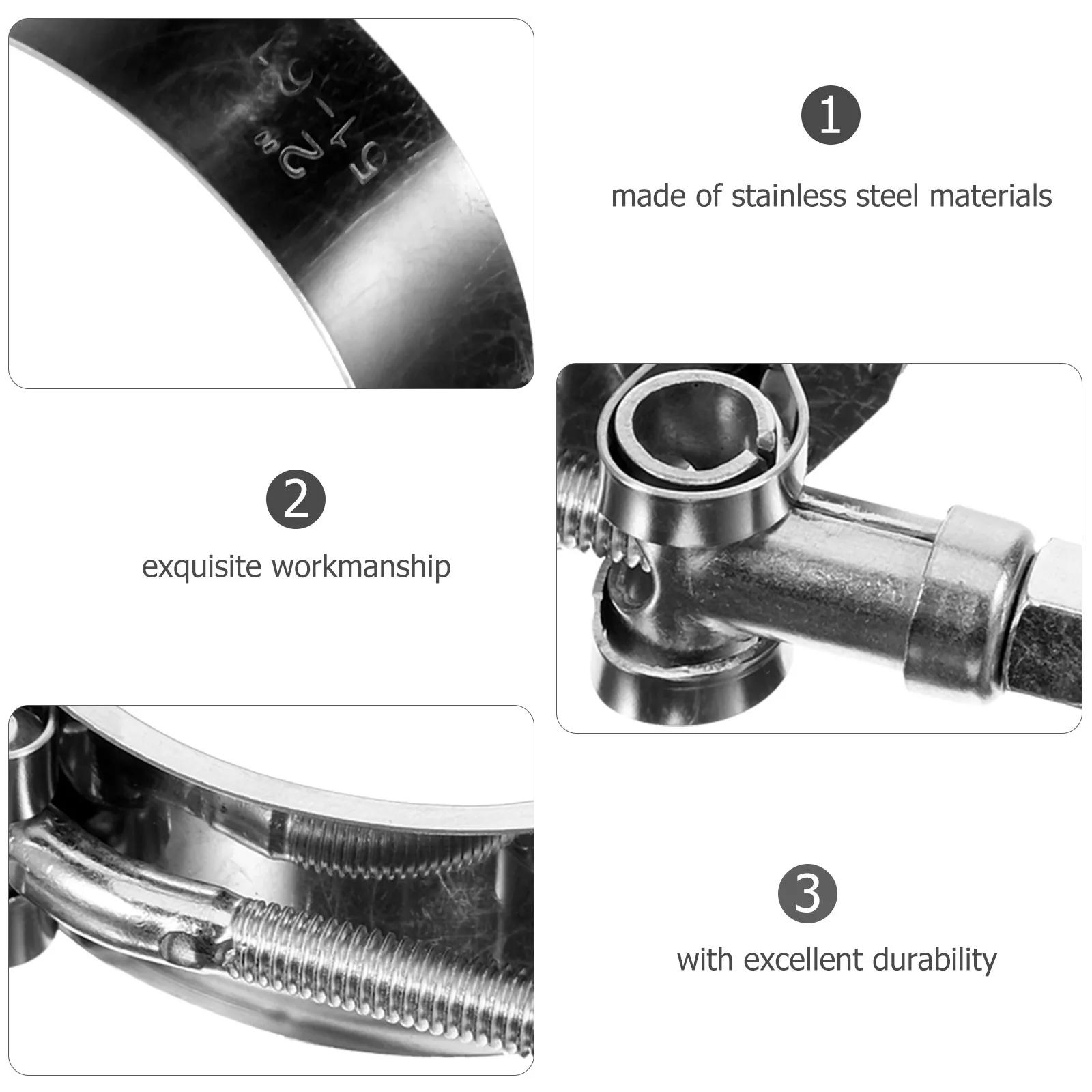 

Heavy Duty Stainless Steel Motorcycle Tailpipe Clamp Small Size Durable Exhaust Muffler Motorbike Clamp Motorcycle Accessory