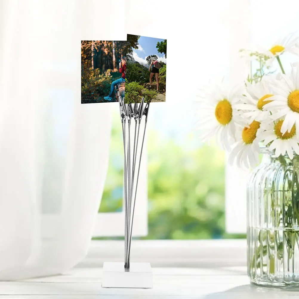 2pcs Wire Photo Holder Menu Memo Clips Wedding Table Picture Place Card Name Card Stand Picture Display Table Card Holder