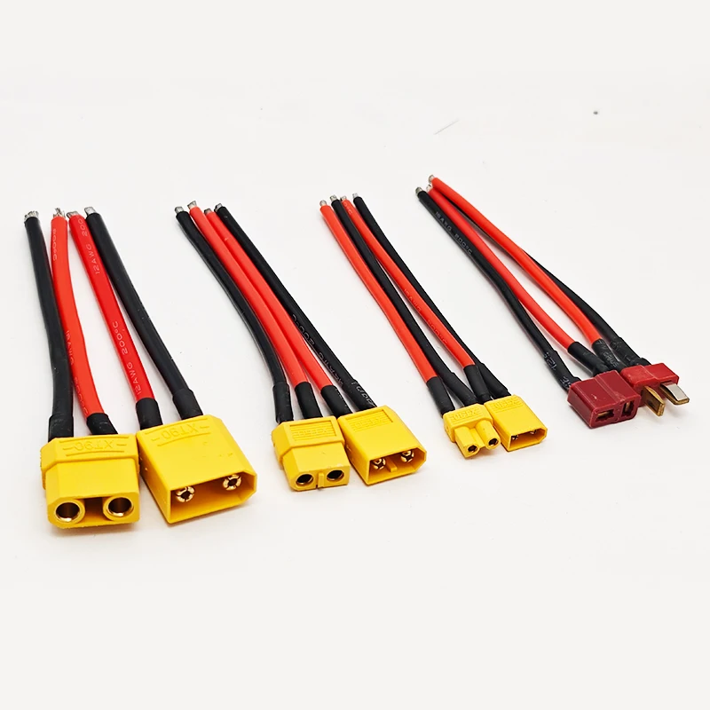 XT30 XT60 XT90 T Plug Male Female Plug RC Lipo Battery Cable Connector With 10CM 14AWG Silicon Wire For RC Drone Car Model