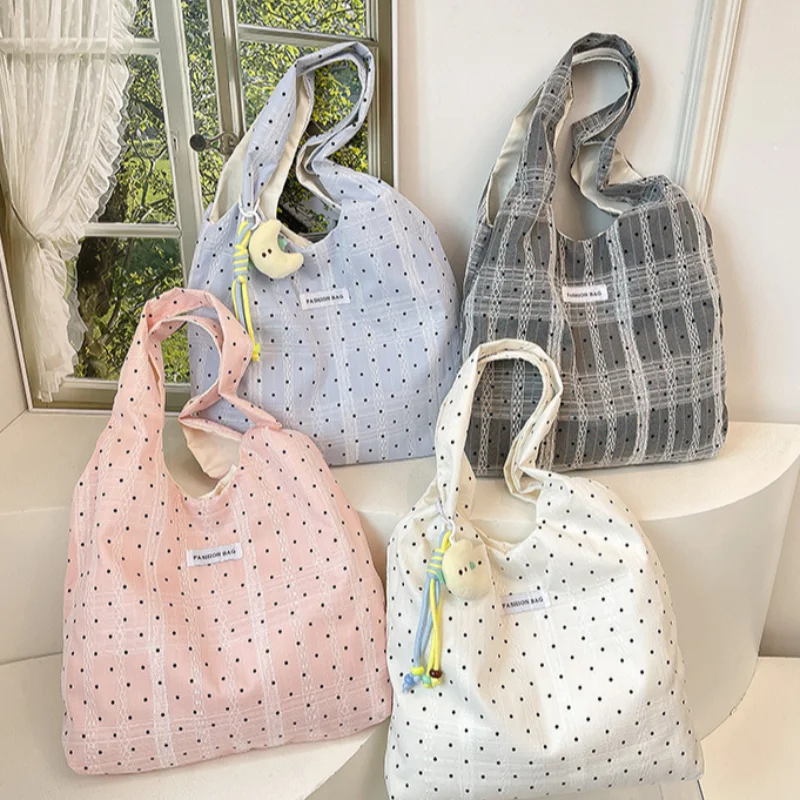 

Korean Women Sweet Cartoon Shoulder Bag Shopping Bag Books Tote Female Eco Handbag Reusable Grocery Shopper Purse