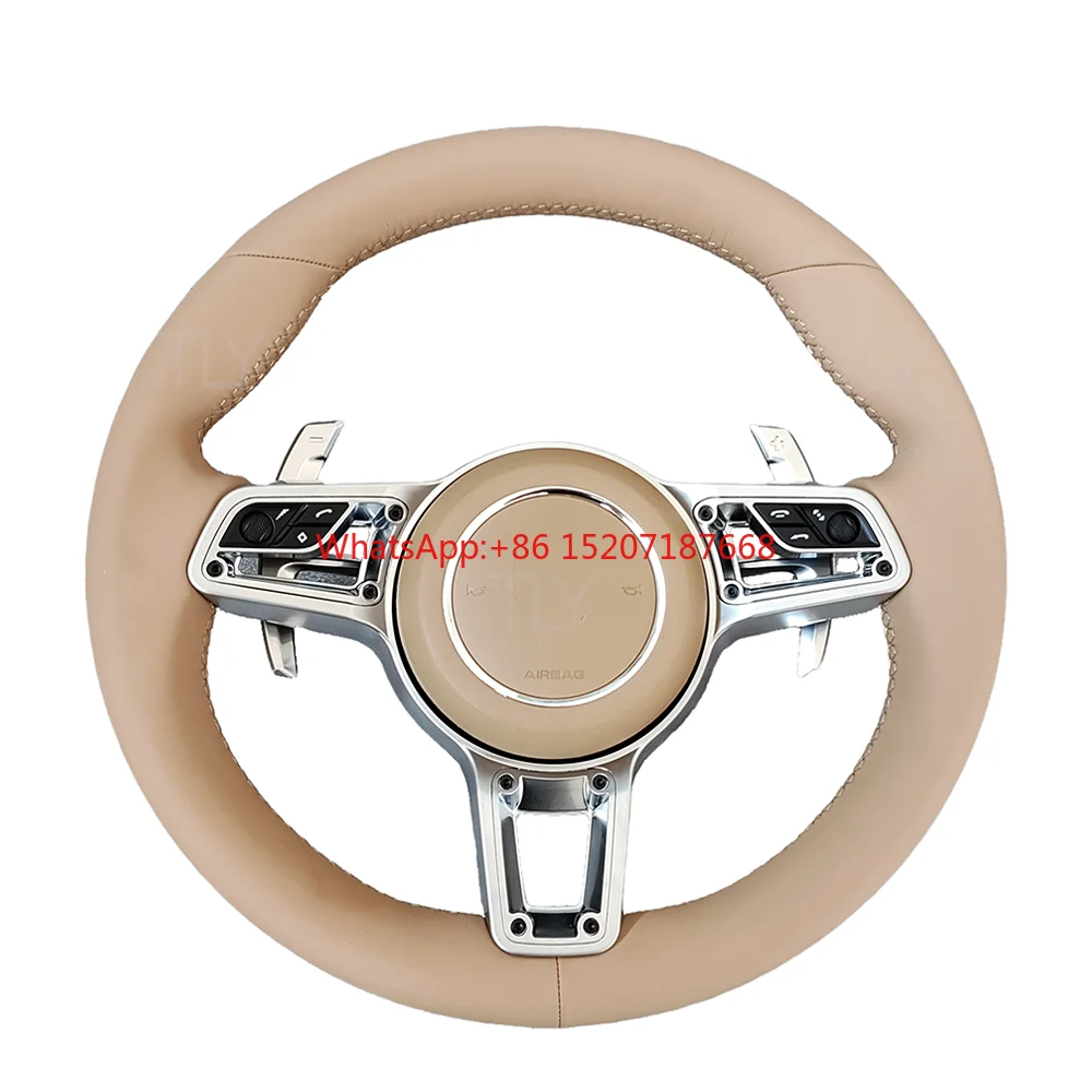 Upgrade Full Leather Volant Lenkrad Steering Wheel for Porsche Panamera Cayenne Macan Cayman Boxster Taycan 918 911 981 718 958