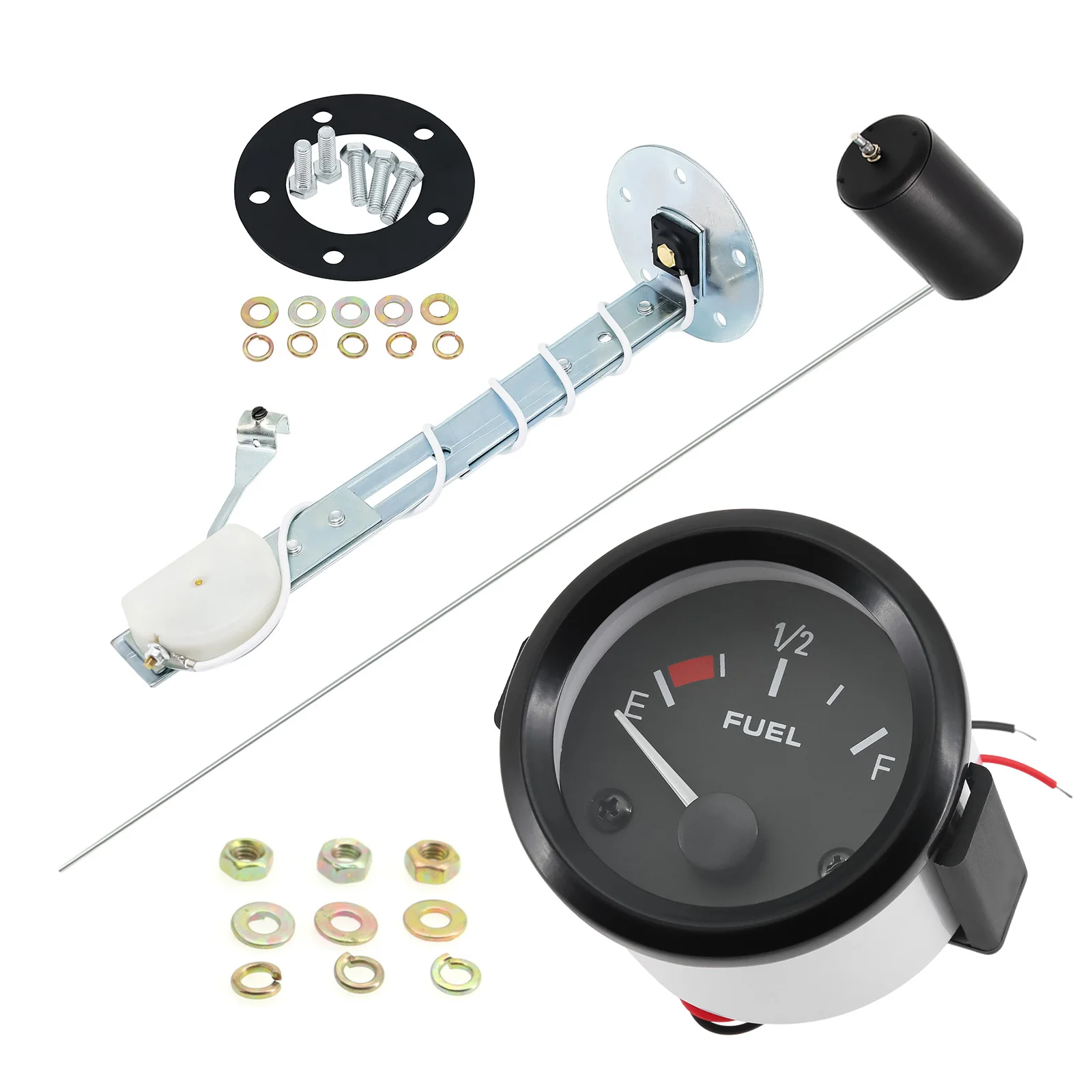 Jauge de niveau de carburant 240-33 ohms 2" 52mm pour voiture, capteur de niveau à flotteur, pointeur lumineux LED blanc, jauges de carburant essence 12V DC