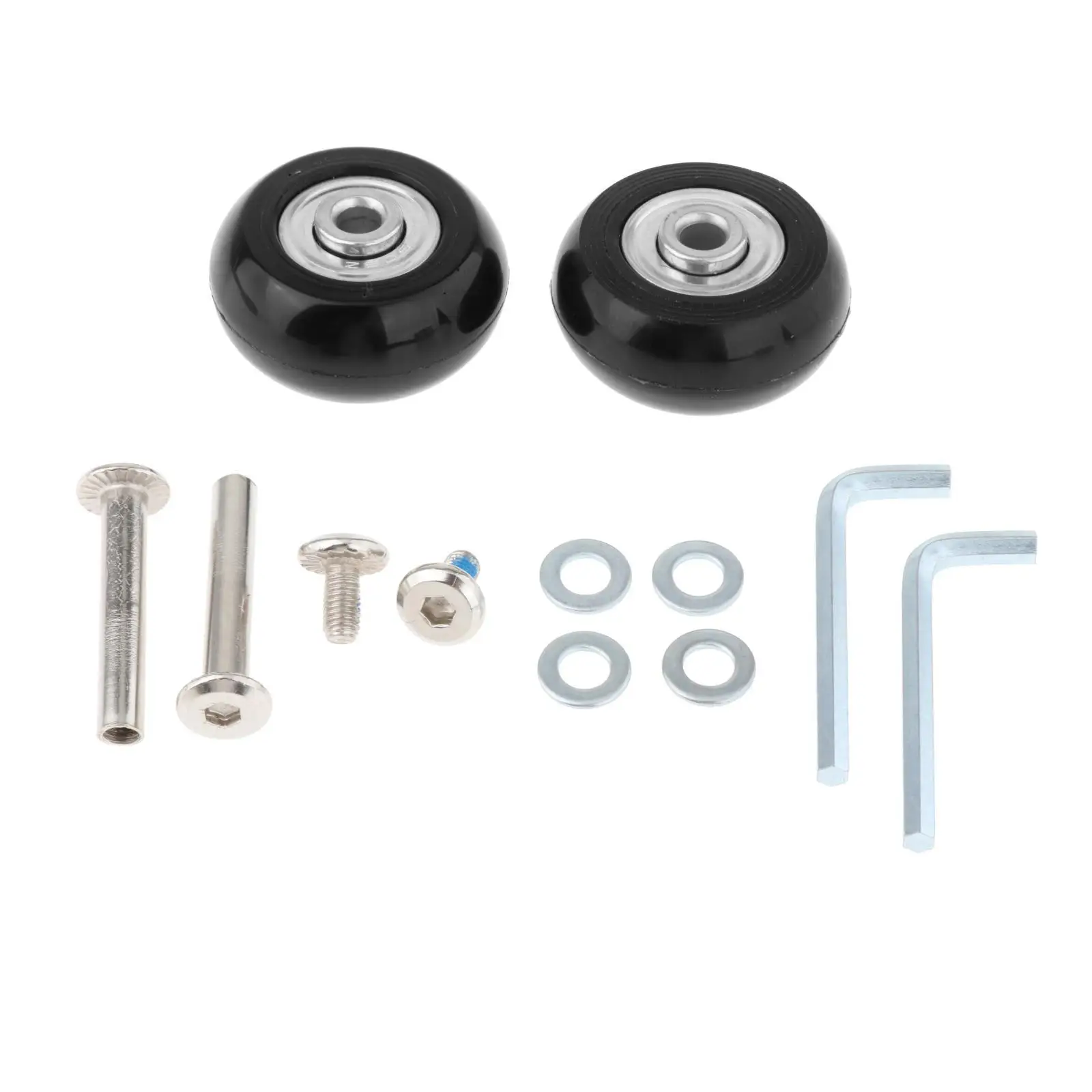 Universal Suitcase Wheels Replacement Mute Rubber Swivel Caster Wheels Set Wear Resistant Luggage Travel Wheels with Axles Screw