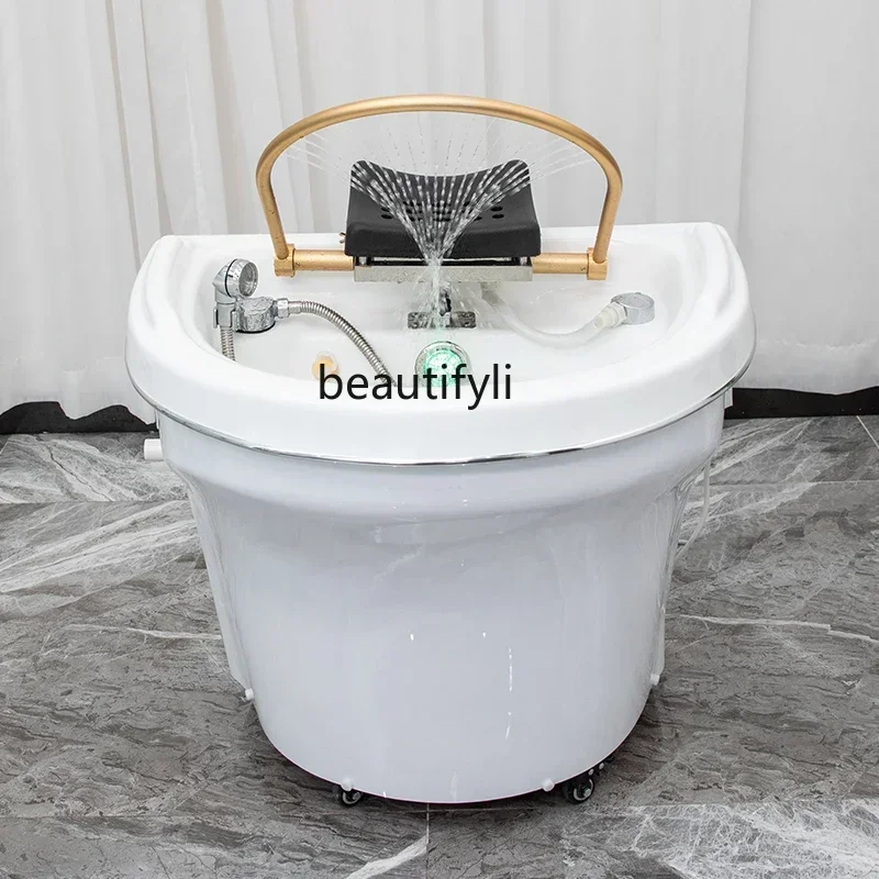 

Beauty Salon Special Water Storage Basin Movable Head Therapy Shampoo Basin Water Circulation Fumigation Head Therapy Basin