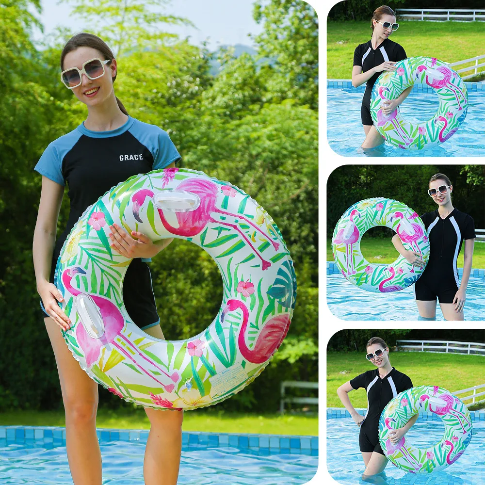 

Надувной круг для плавания в форме листа с ручками, утолщенный ПВХ, безопасный спасательный круг для взрослых, для игр в воде, для бассейна и пляжа
