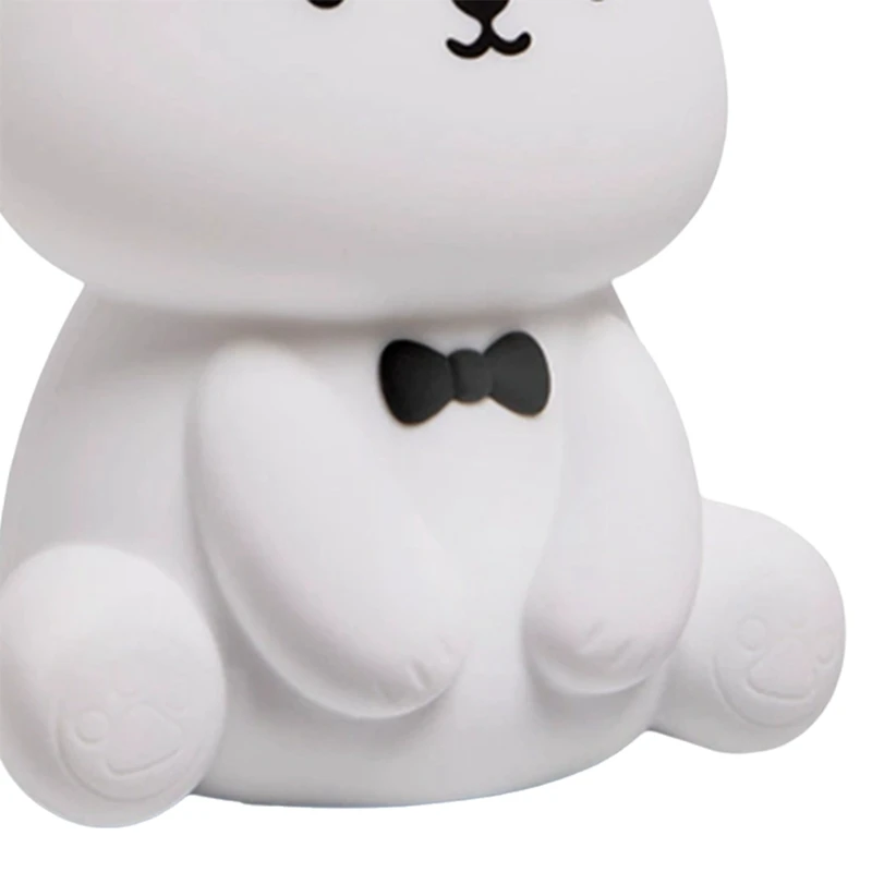 AB09-Silicone Teddy Bear Fun Night Light 3 livelli dimmerabile Luce per asilo nido Colorato bianco caldo per dormire accanto alla lampada per la camera da letto