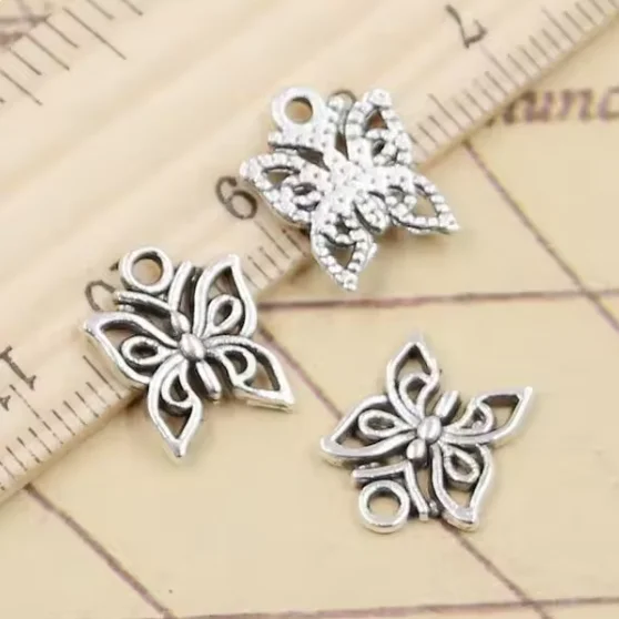 40pcs 14x12mm alloy butterfly design charm pendant for jewelry making HWH1259