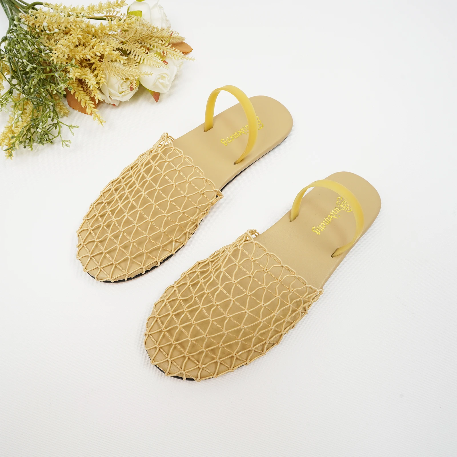 

Summer Plus Size 35-44 Women's Shoes Sexy Hollow Roman Sandals Mesh Breathable Comfortable Slippers Women's Casual Flat Shoes