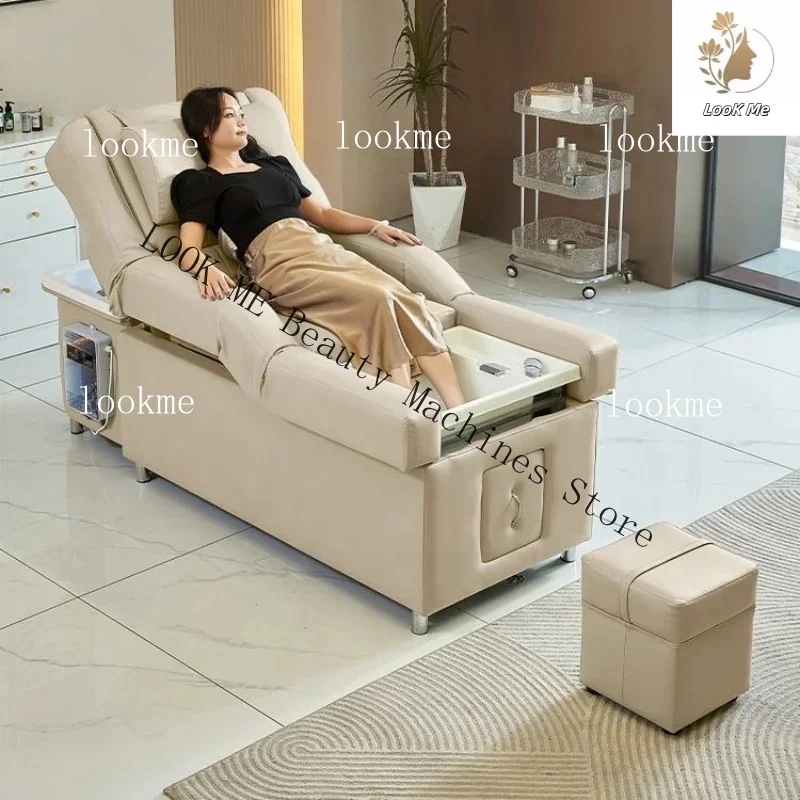 Multifunctional Salon Back Lifting Foot Massage Bed Shampoo Chair Pedicure Head Spa Bed Shampoo Bed