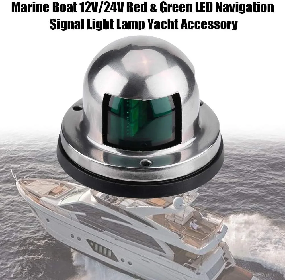 

Marine Boat 12V Navigation Light, Dual Color Red Green LED Signal Lamp with 304